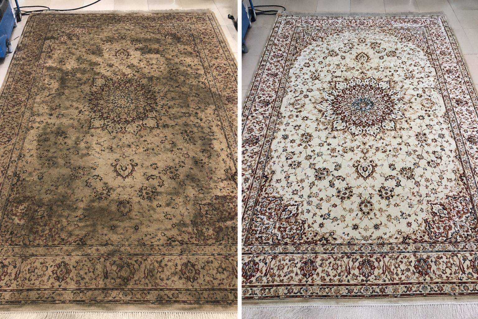 قبل و بعد شستشوی فرش